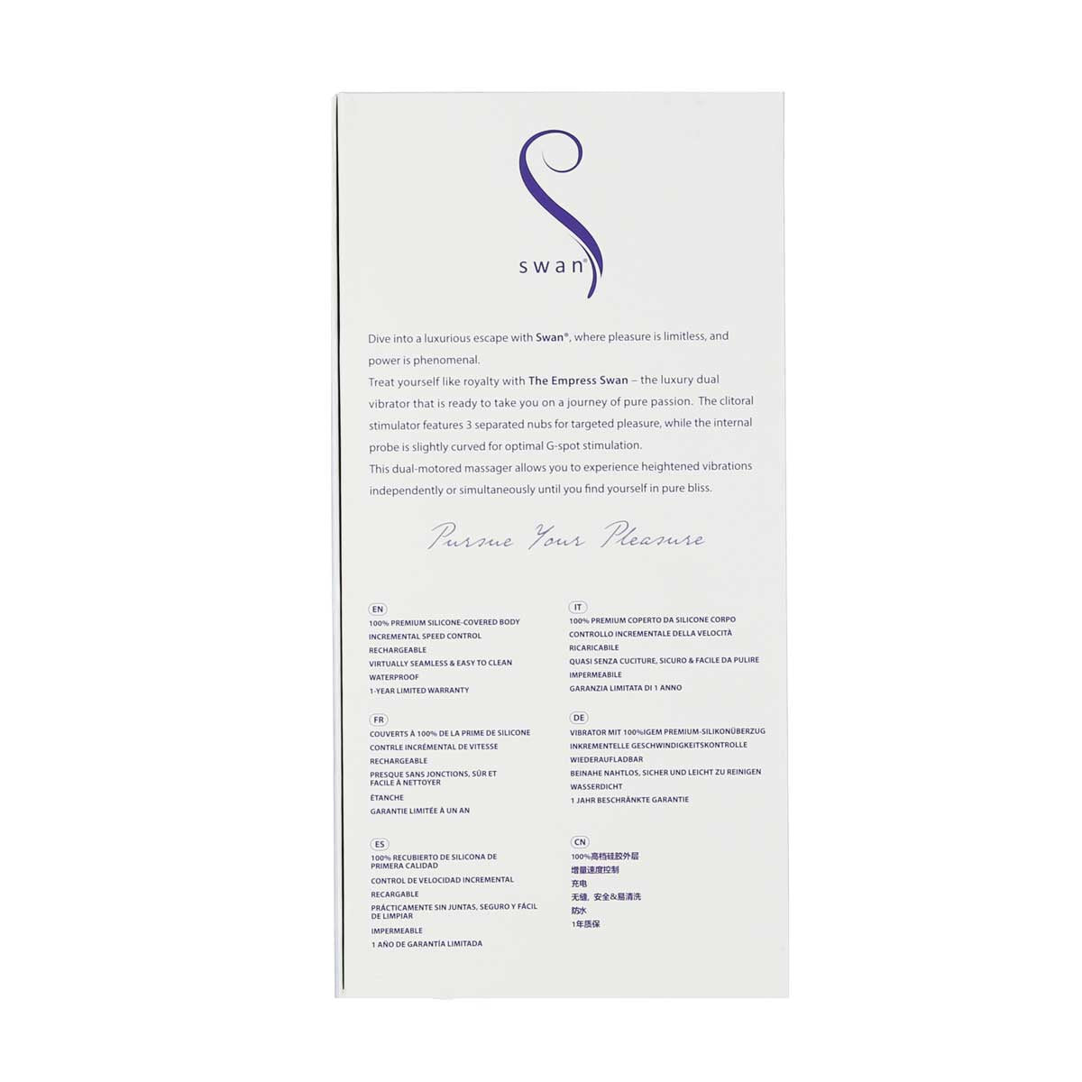 Swan Empress - Dual Vibrator - Rechargeable - Lavender