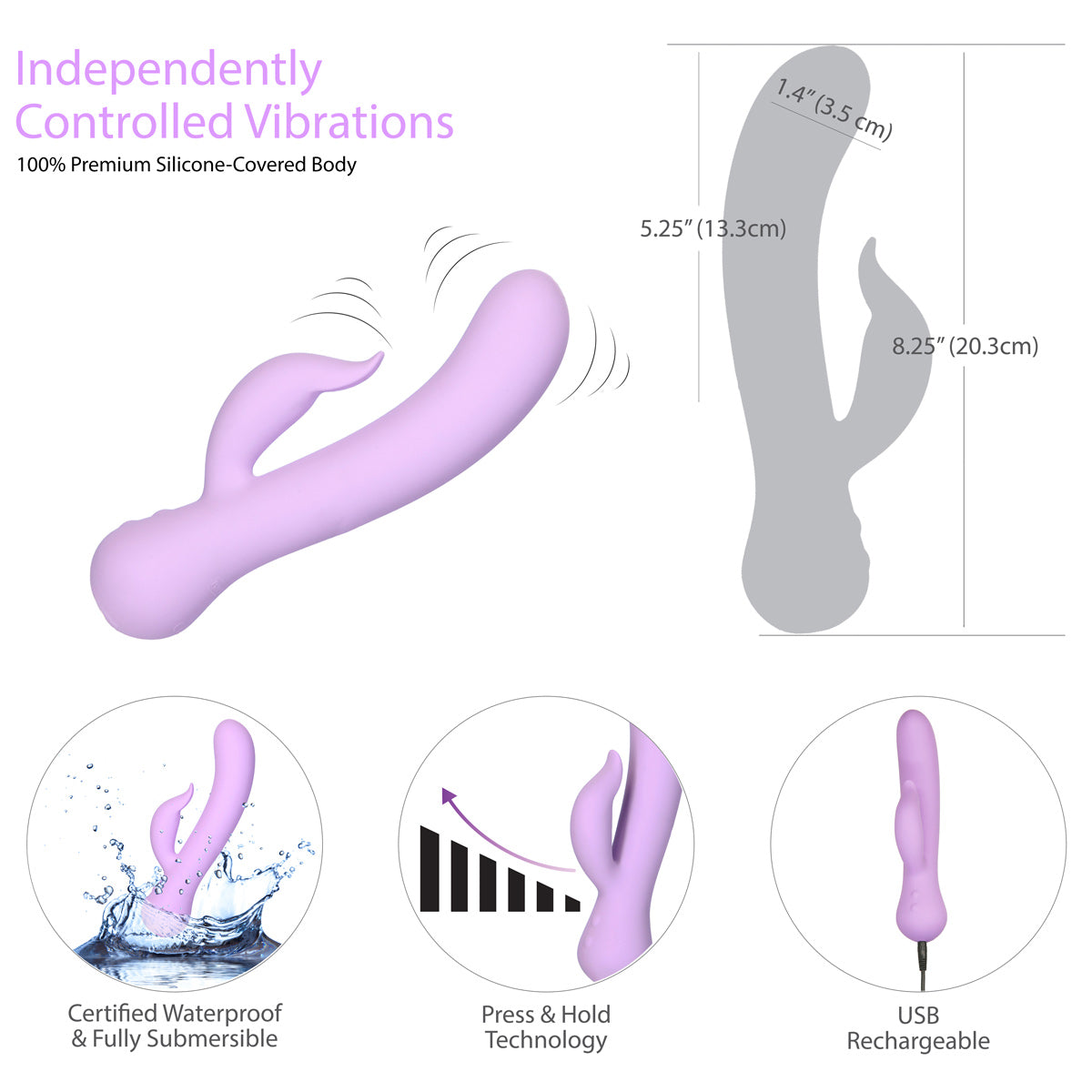 Swan® Duchess - Dual Vibrator - Rechargeable - Lilac