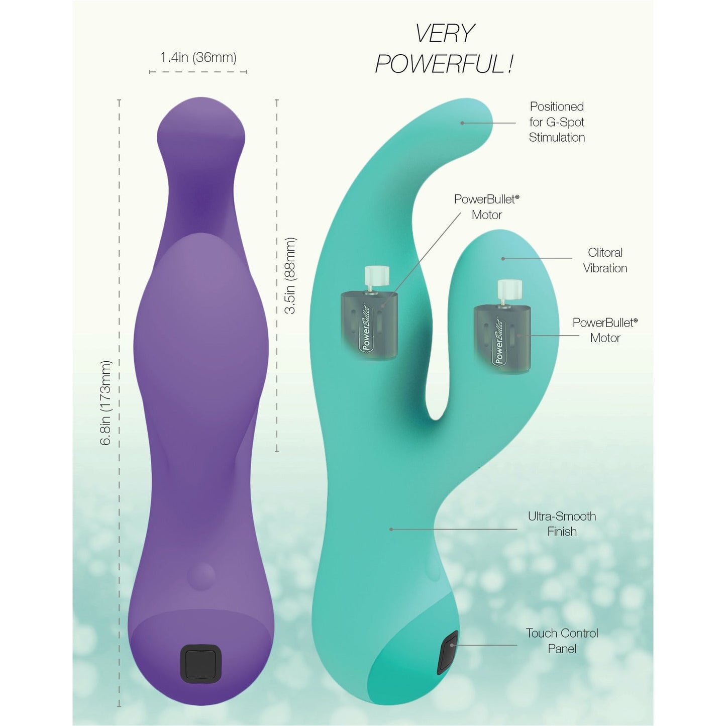 Swan Touch - Solo - Dual Vibrator - Rechargeable - Teal