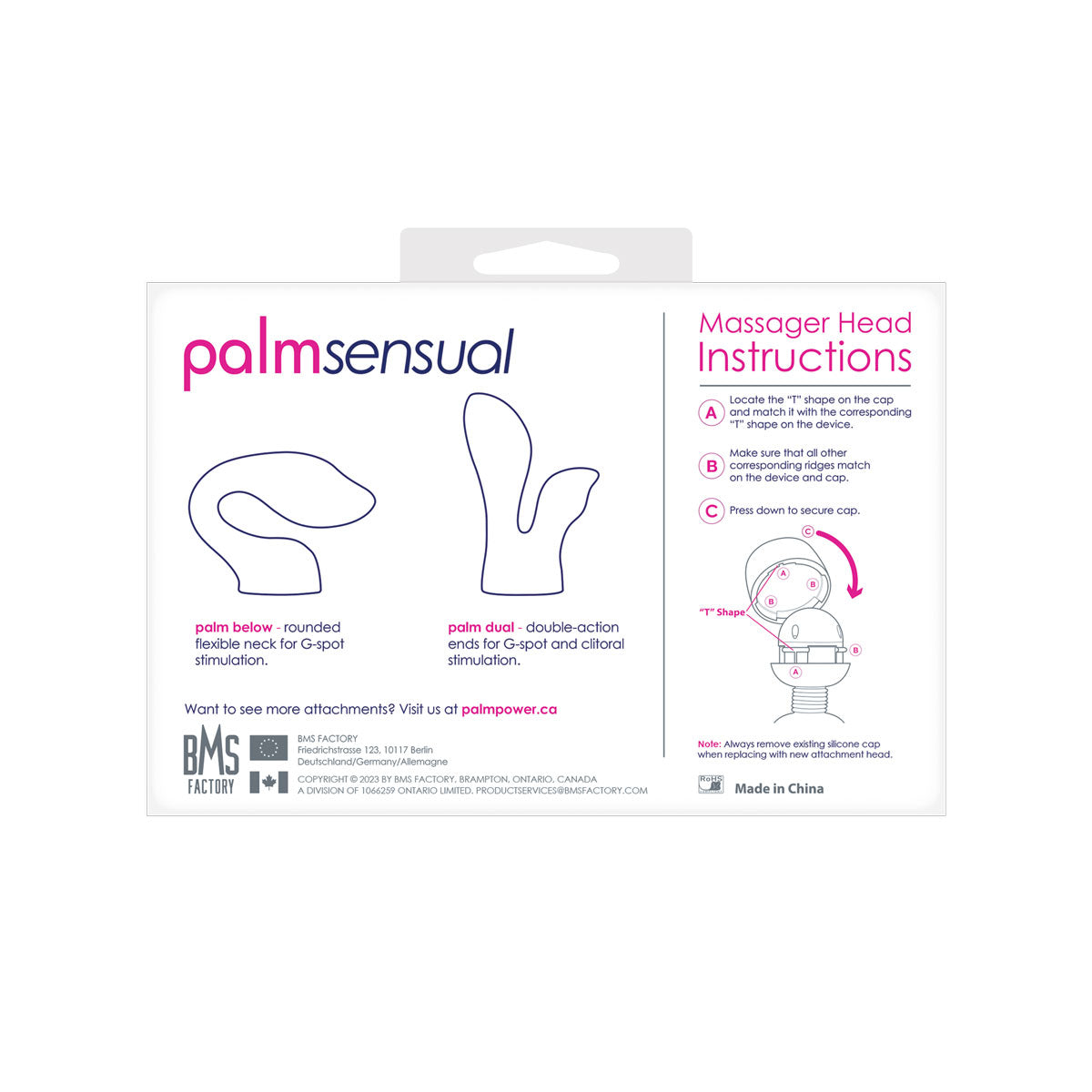 PalmPower® - PalmSensual Head Attachments (For Use With PalmPower®) – Blue – 2pcs