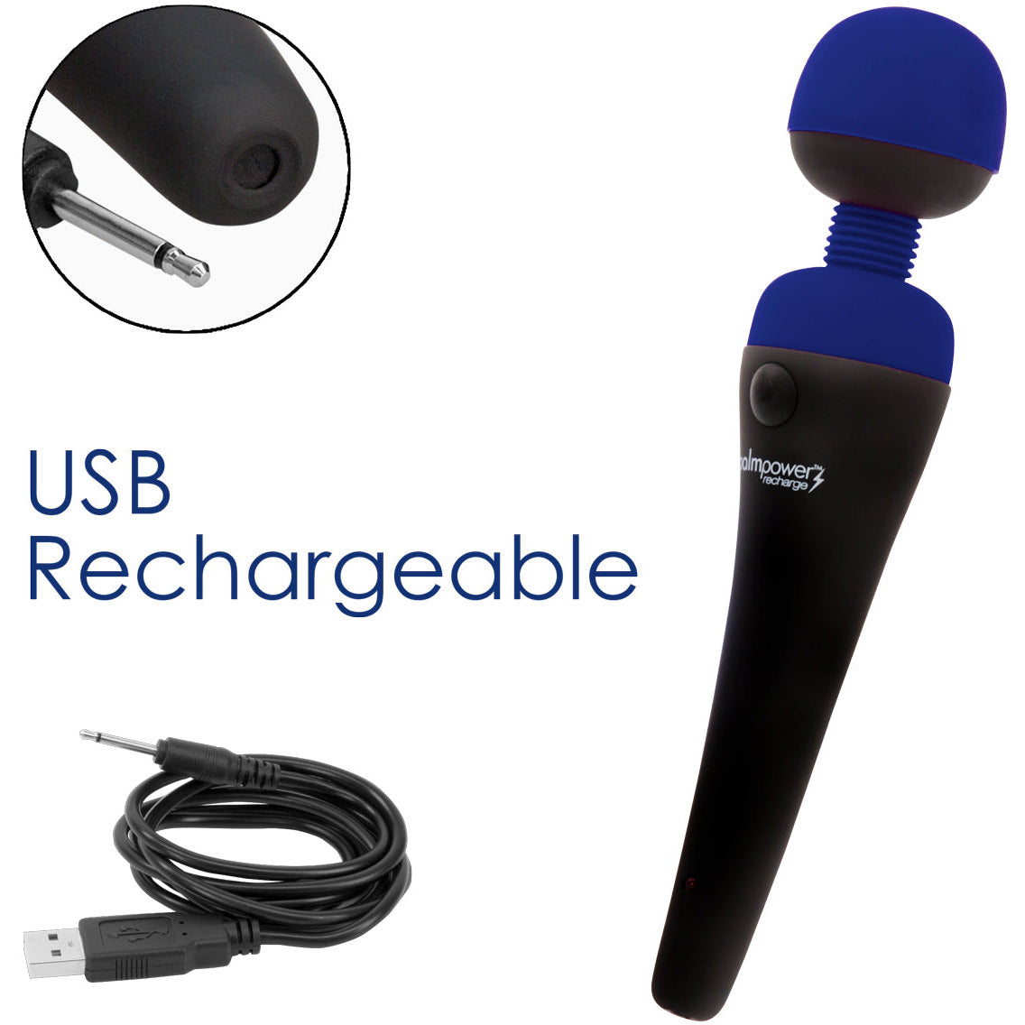 PalmPower® Recharge Massage Wand – Blue