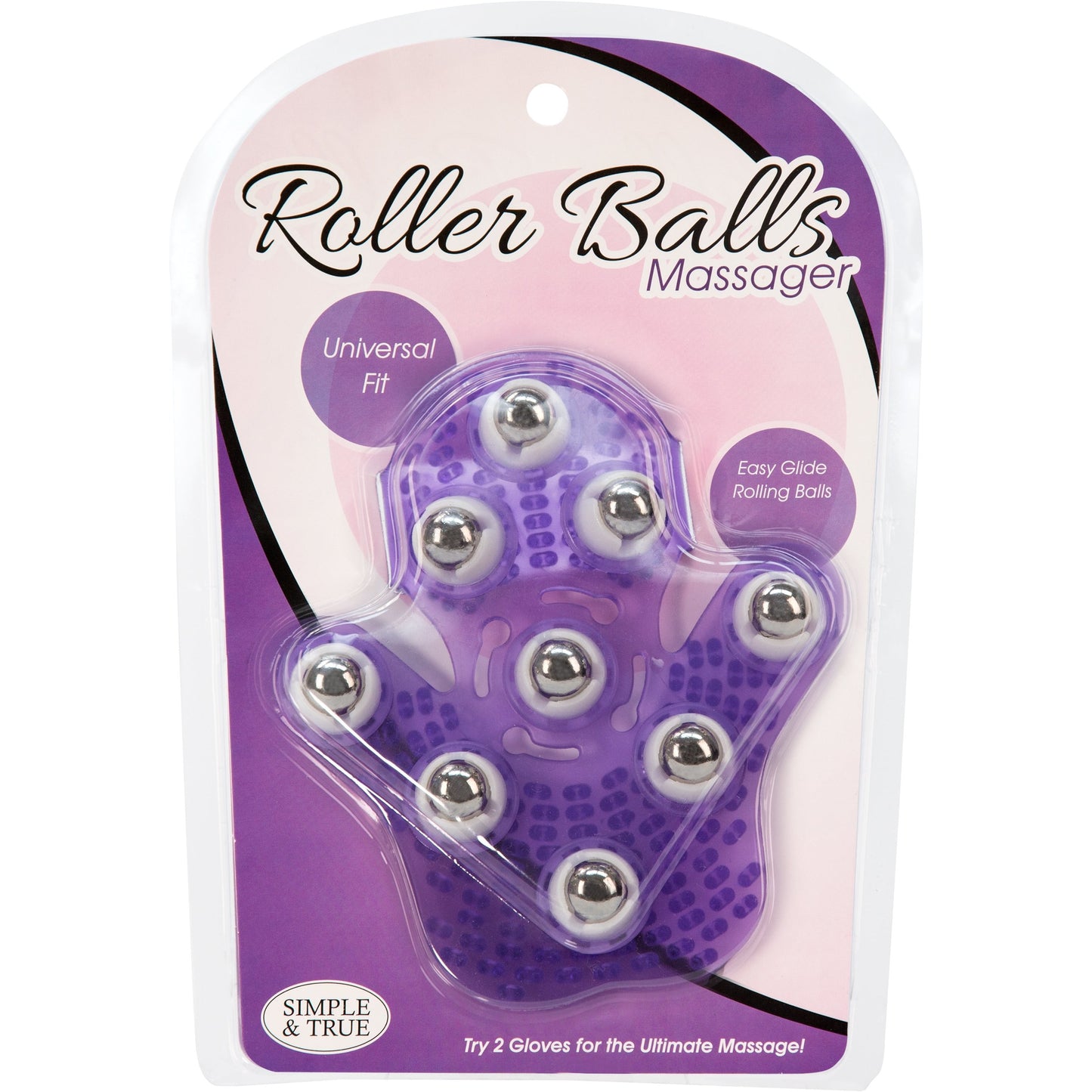 Simple and True Roller Balls Massage Glove - Purple