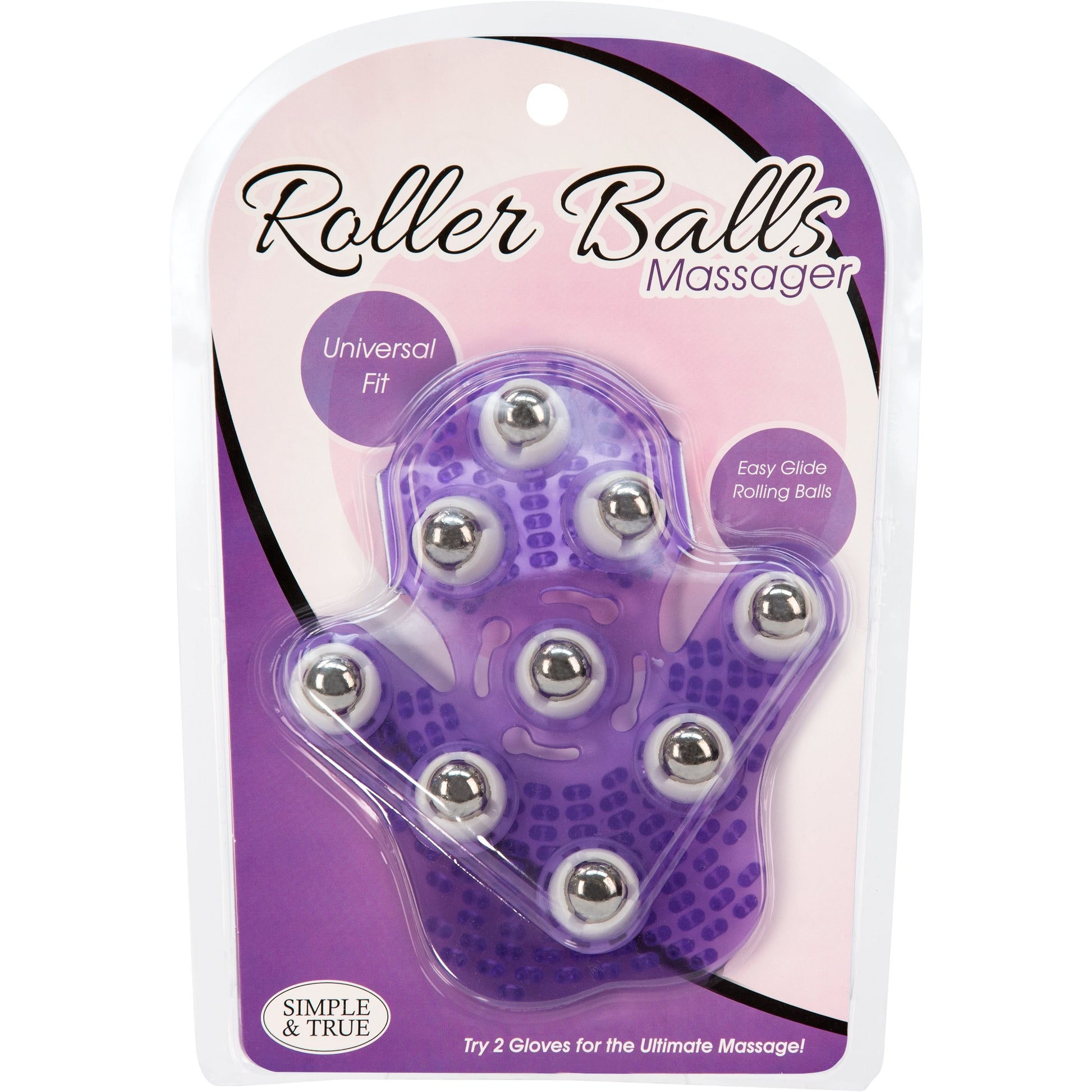 Simple and True Roller Balls Massage Glove - Purple