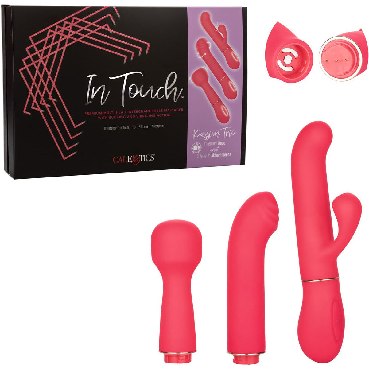 CalExotics® In Touch Passion Trio Kit – Interchangeable Vibrator – Pink