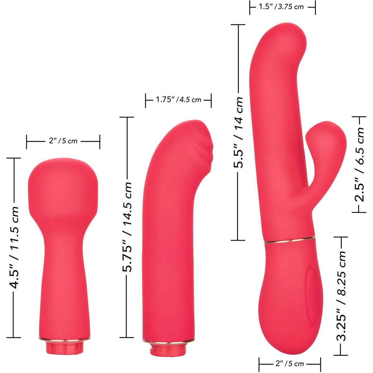 CalExotics® In Touch Passion Trio Kit – Interchangeable Vibrator – Pink