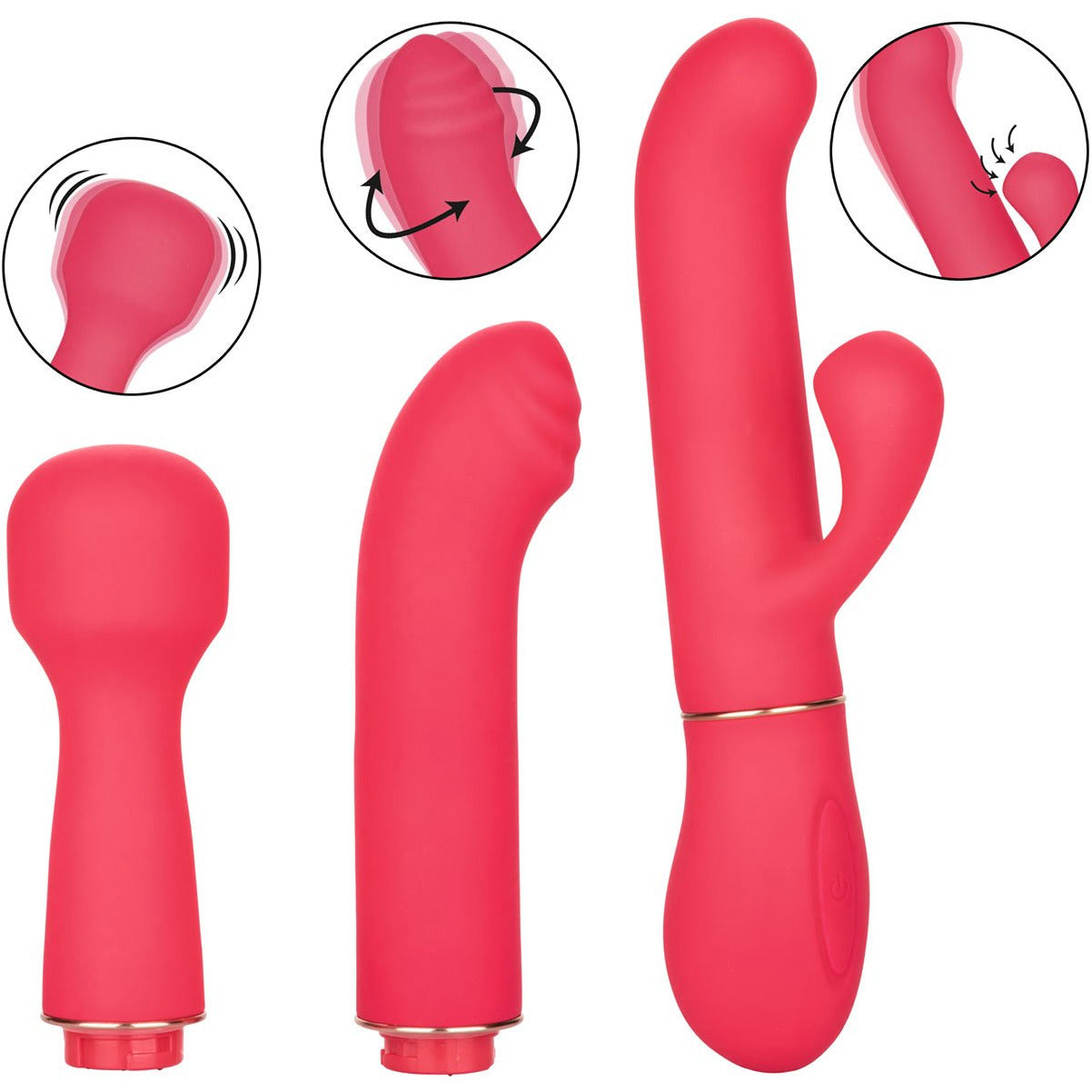CalExotics® In Touch Passion Trio Kit – Interchangeable Vibrator – Pink