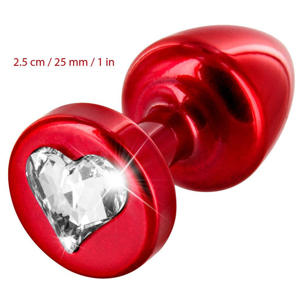 Diogol Anni Red Heart Butt Plug with Swarovski Elements (T1 Size)