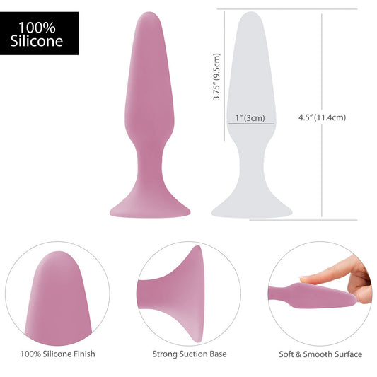 PL Pure Love® - Silicone Anal Plug - 4.5 Inches - Pink