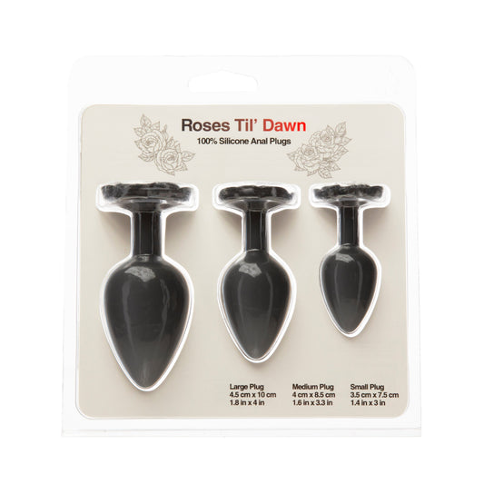 BMS – Roses Til’ Dawn – Silicone Anal Plug Kit – Starter Kit - Black