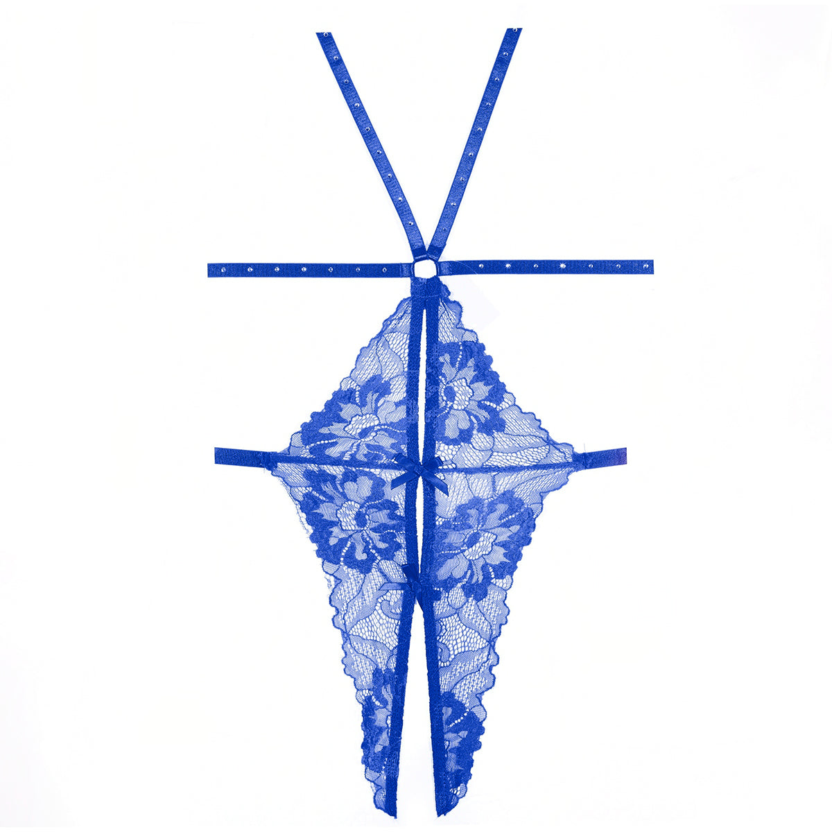 Allure Lilly Lace Open Teddy – Blue