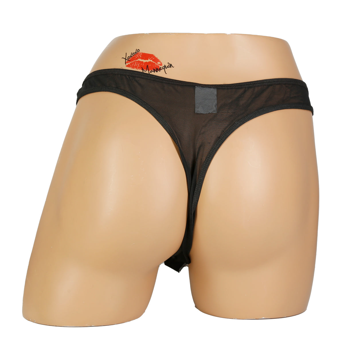 Velcro Front Mesh Thong For Men – Black - O/S
