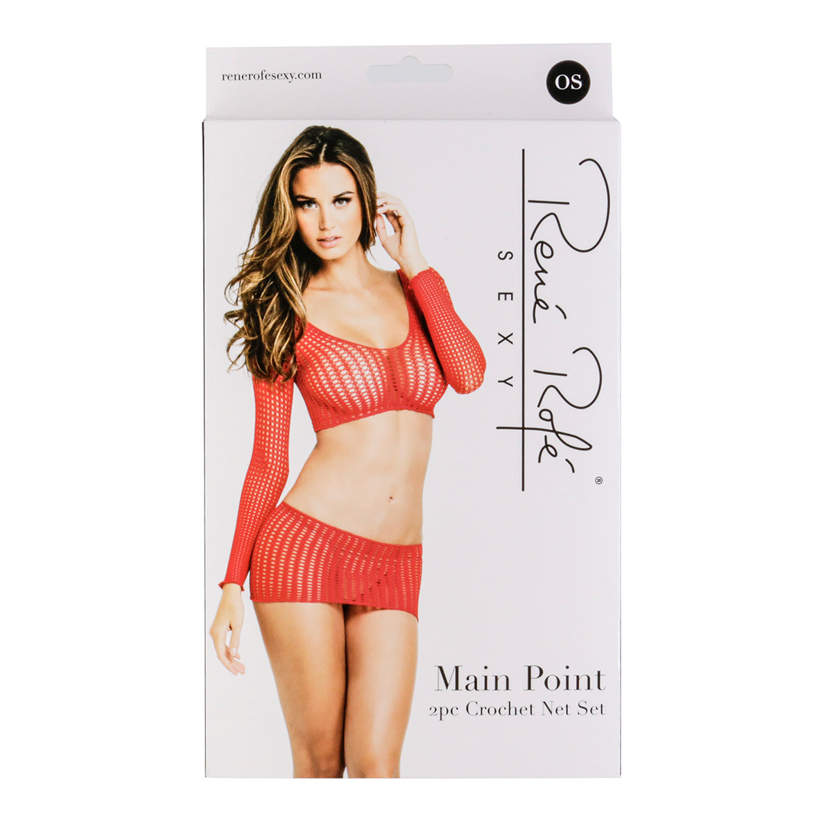 Rene Rofe Main Point 2PC Crochet Net Set – Red - One Size