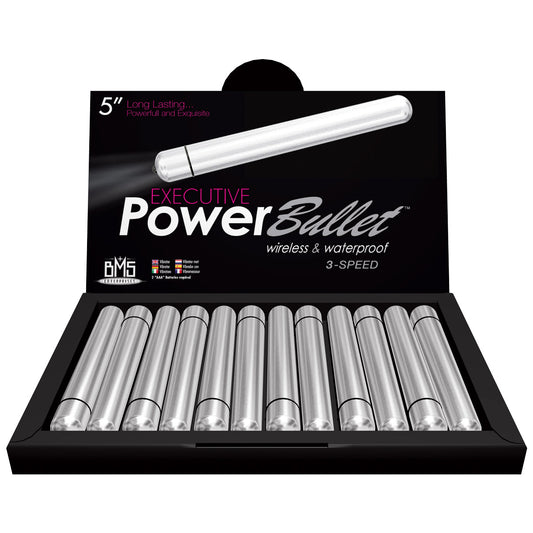 Executive PowerBullet Vibrator - 5" - Silver (cost per single bullet)