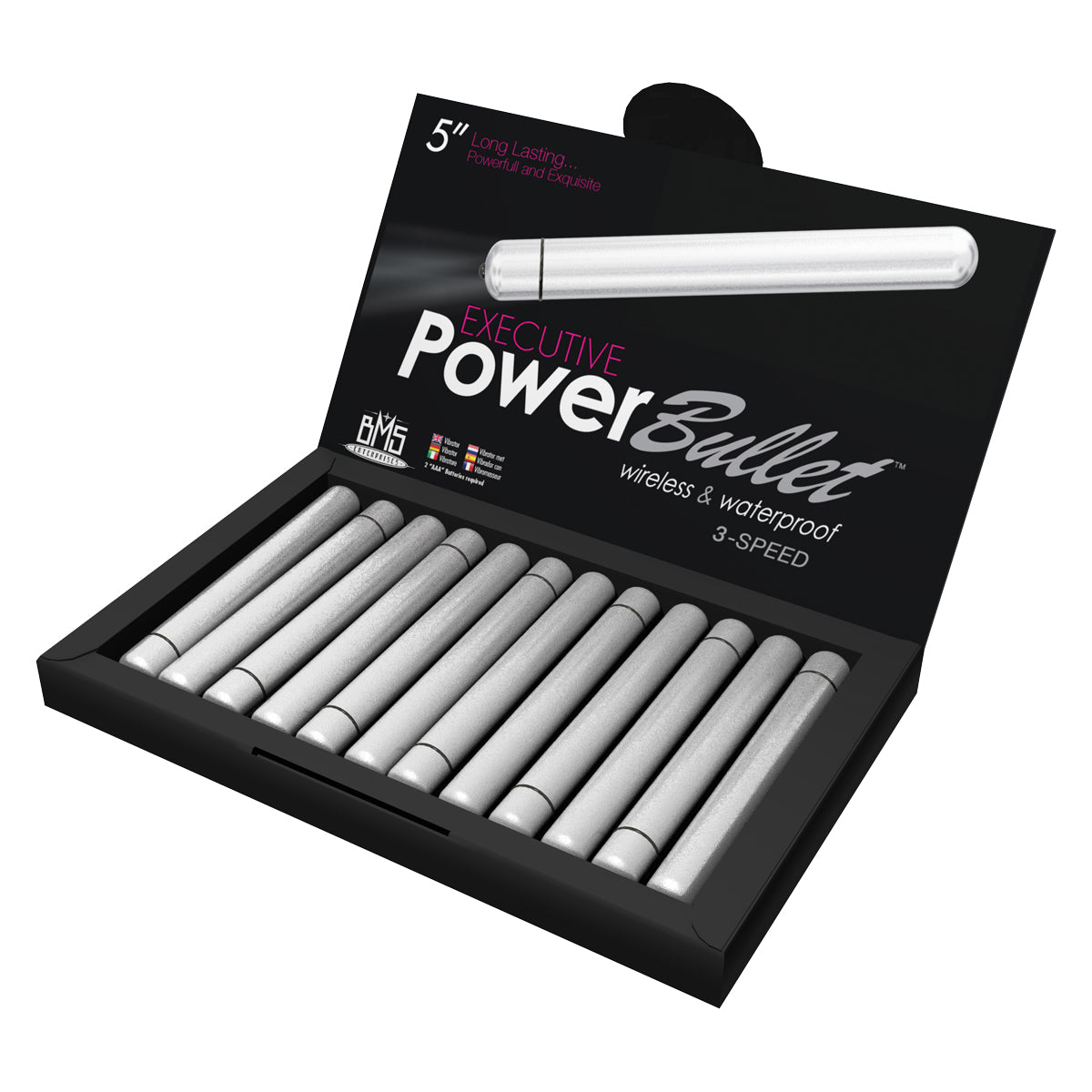 Executive PowerBullet Vibrator - 5" - Silver (cost per single bullet)