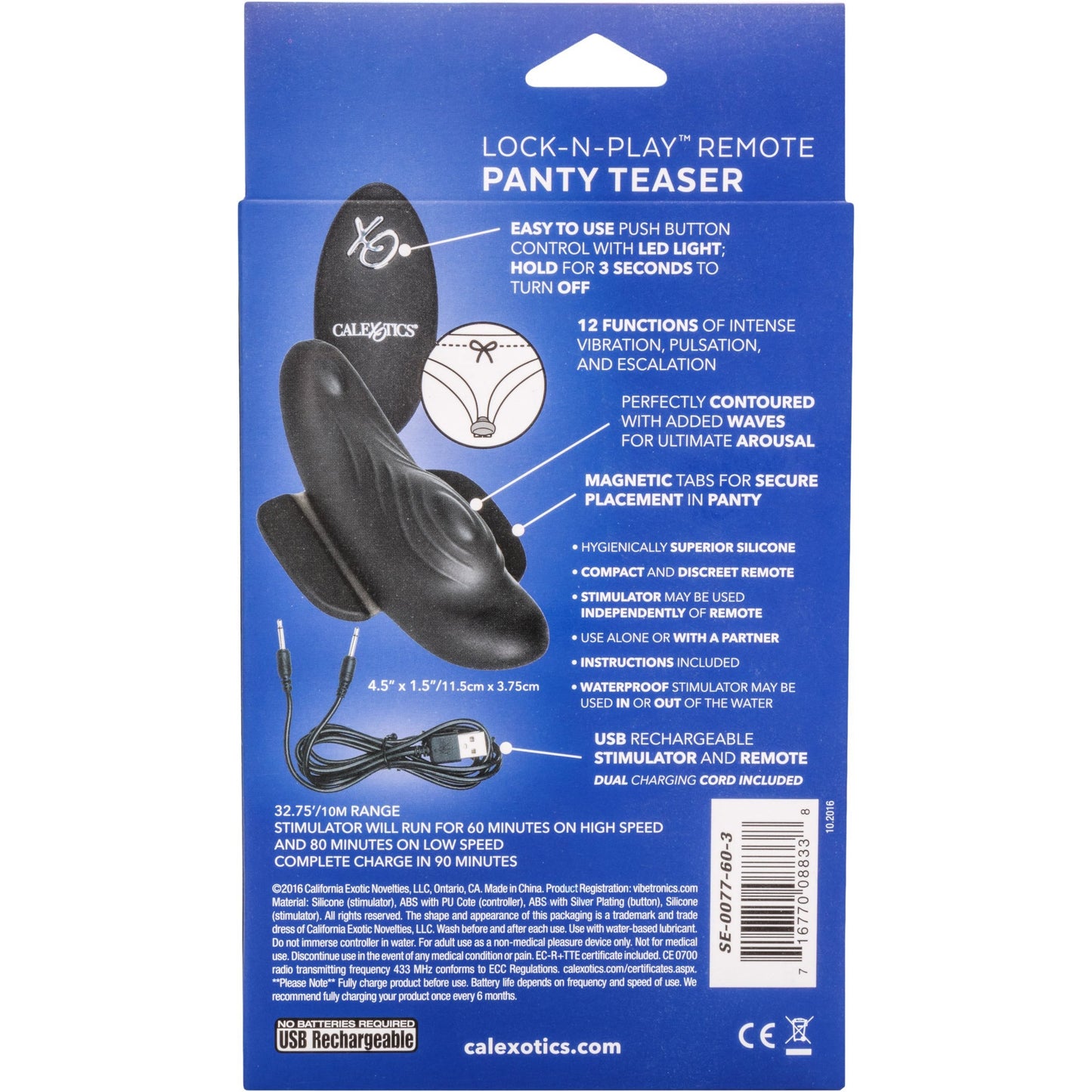 CalExotics® Lock-N-Play Remote Panty Teaser