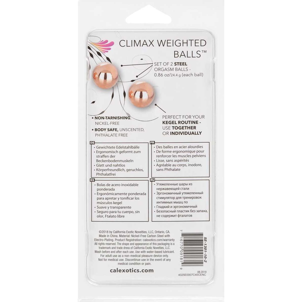 CalExotics – Climax Weighted Balls - Rose Gold