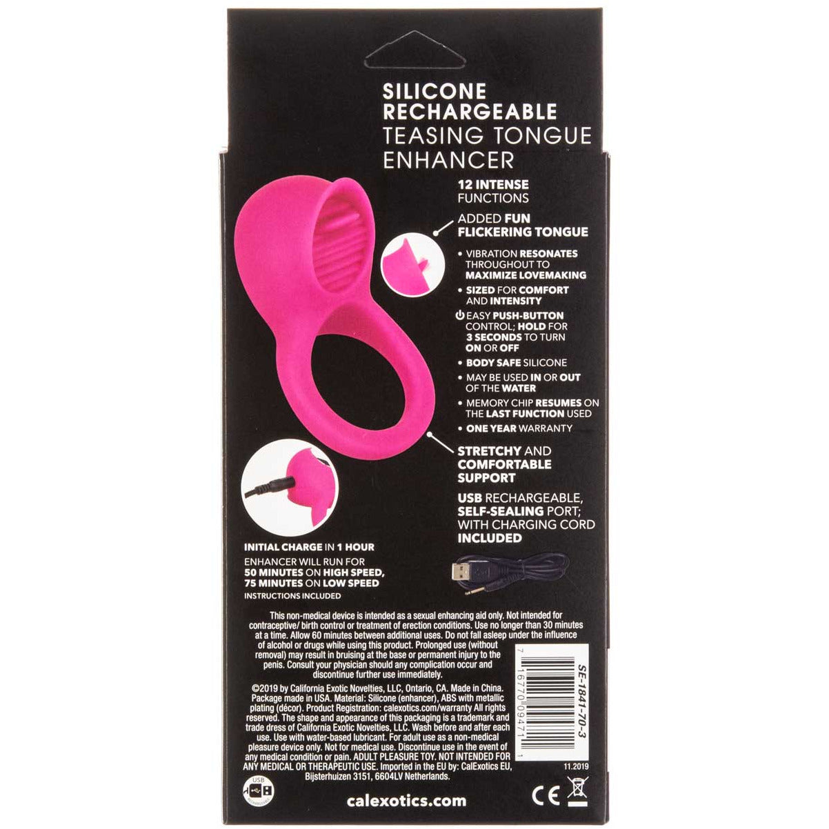 CalExotics® Teasing Tongue Enhancer/Cock Ring – Pink