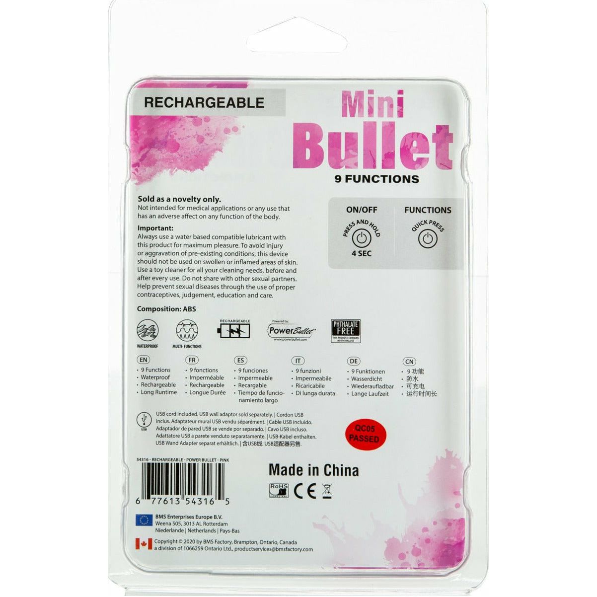 PowerBullet Rechargeable Mini Power Bullet – Clamshell - Pink