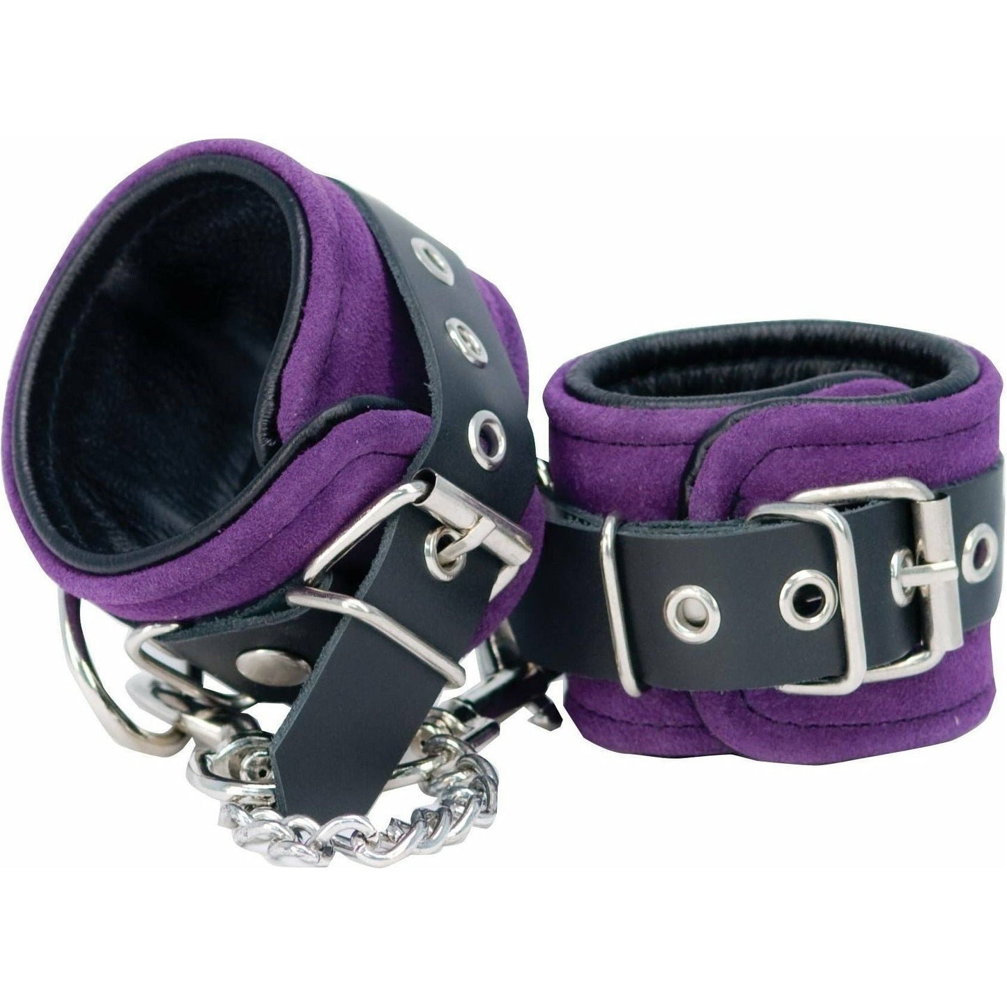 Punishment Purple Suede Bondage Wrist Cuffs