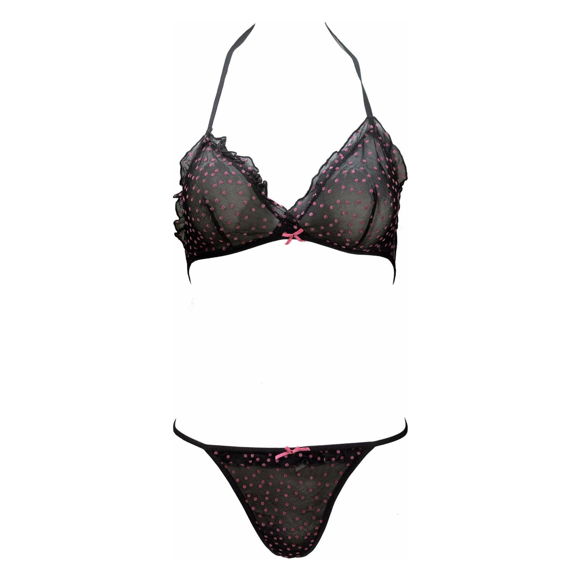 2 Piece Polka Dot Set - Black