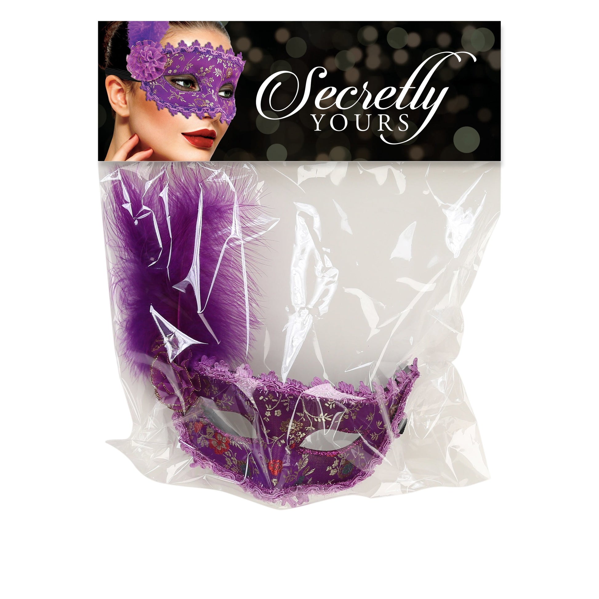 Secretly Yours Feather Mask - Purple