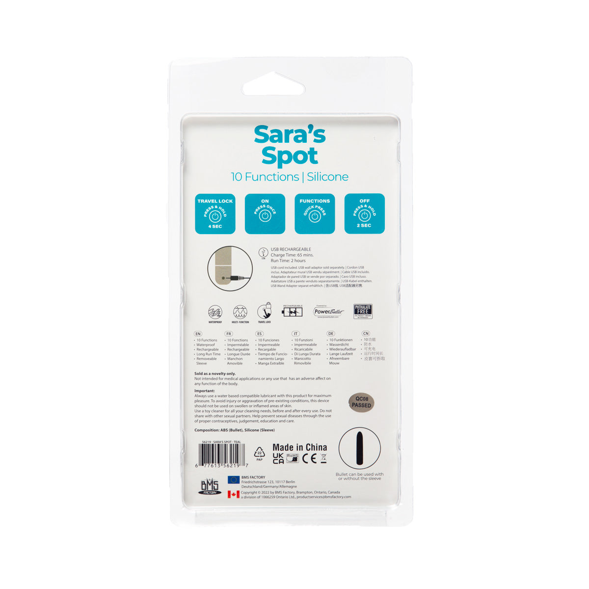 PowerBullet Sara’s Spot - Compact G-Spot Vibrator - Teal