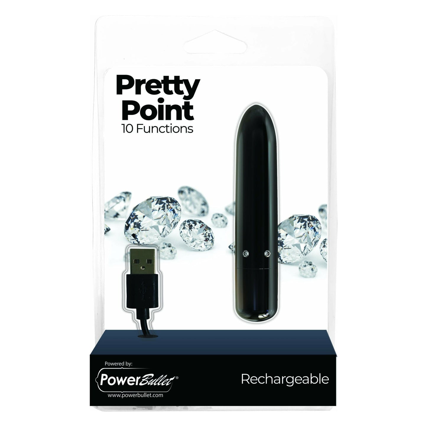 PowerBullet Pretty Point – Bullet Vibrator – Rechargeable – Black