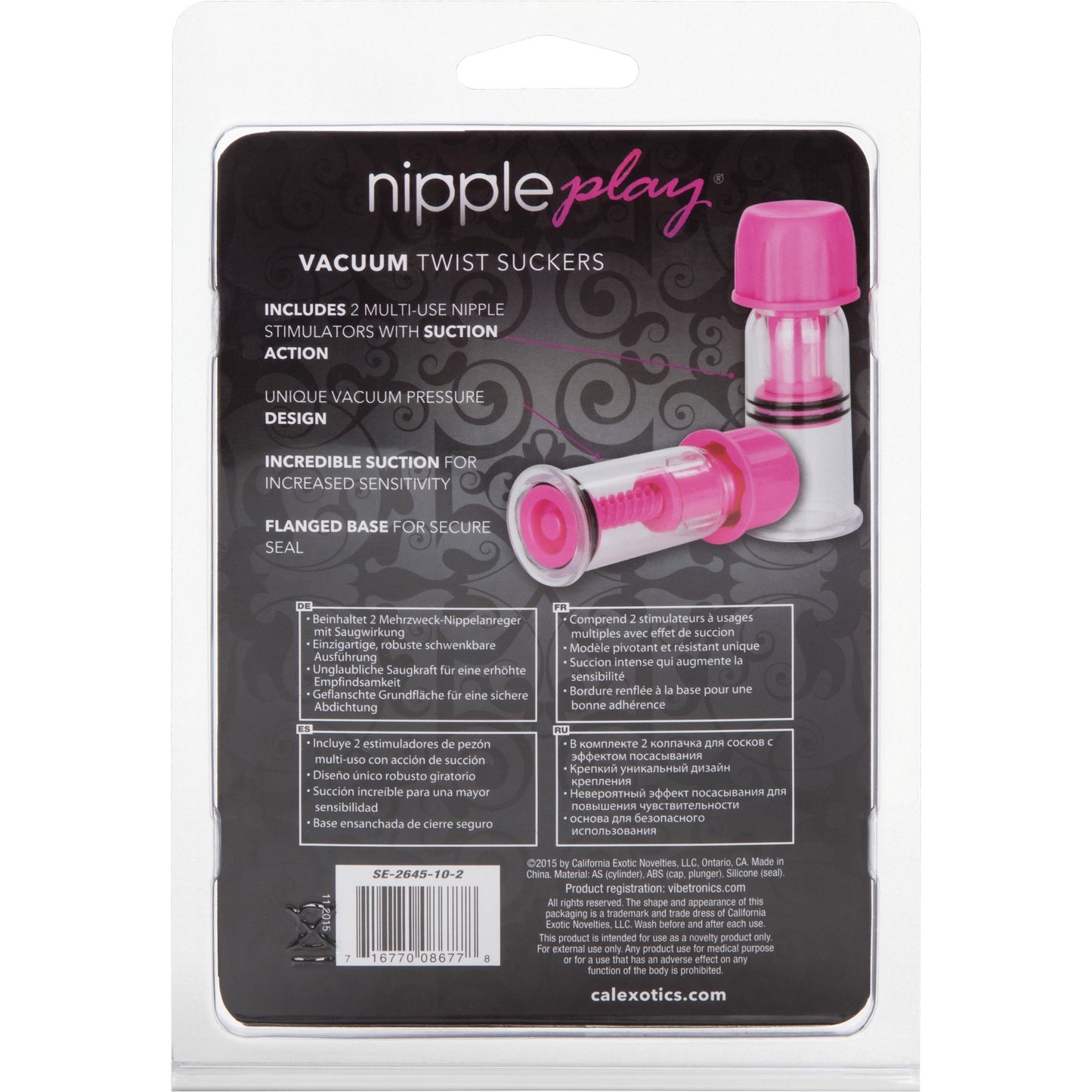 CalExotics® Nipple Play Vacuum Twist Suckers - Pink