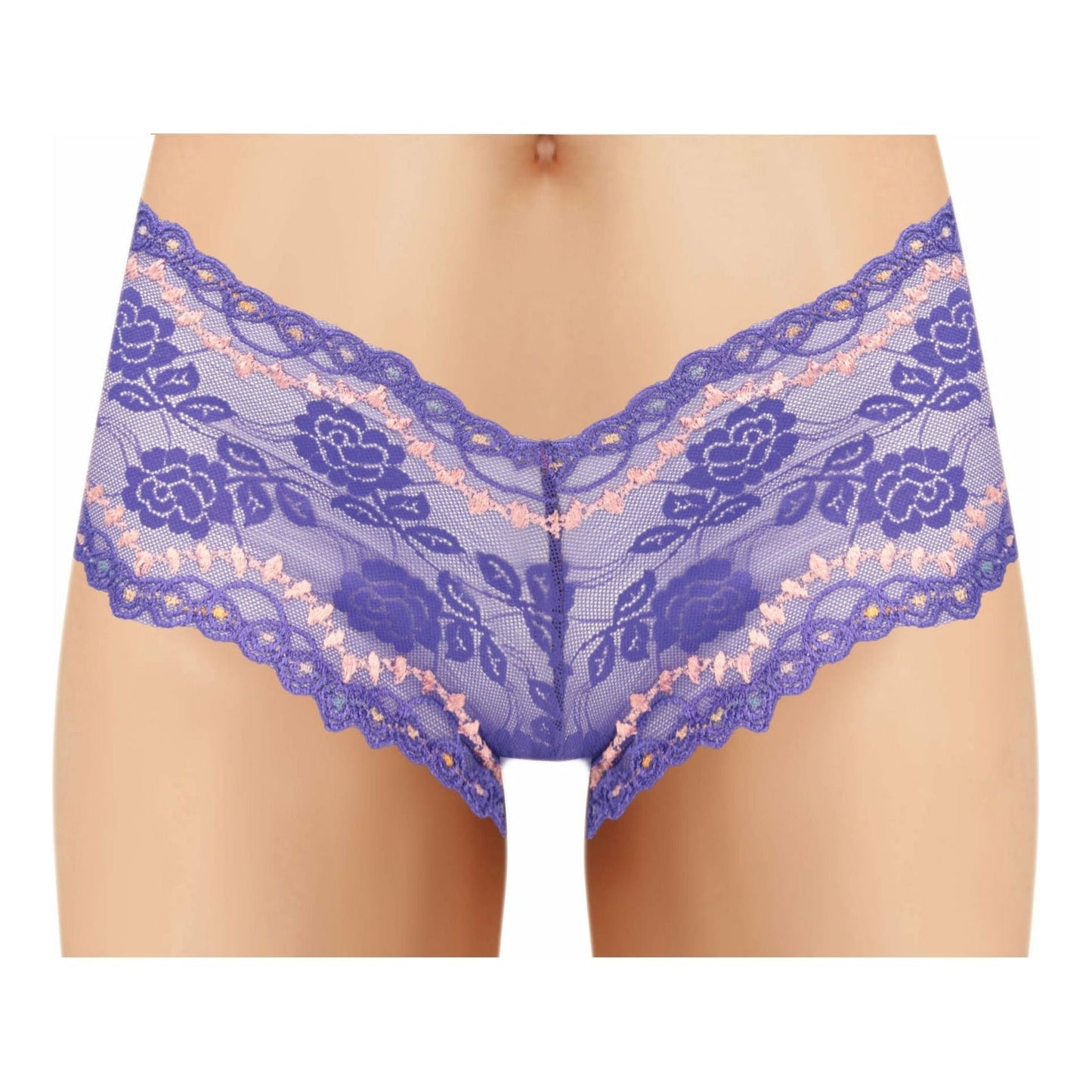 ACI Lace Boyleg with Bead Design - Blue