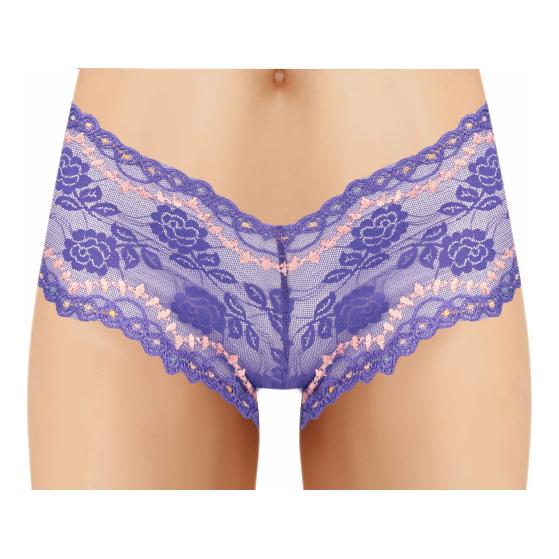 ACI Lace Boyleg with Bead Design - Blue