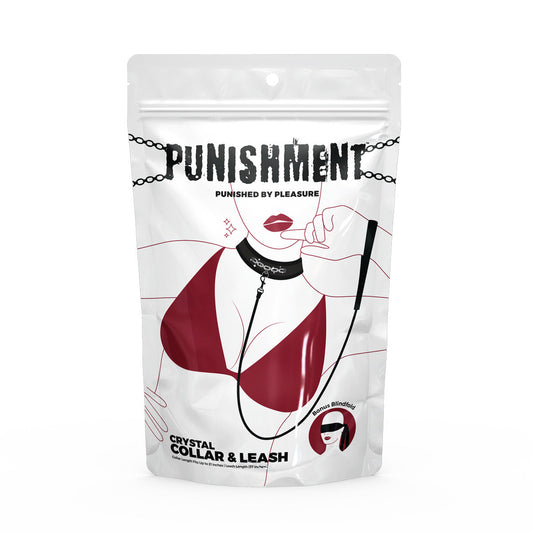 Punishment - Crystal Collar & Leash – Black
