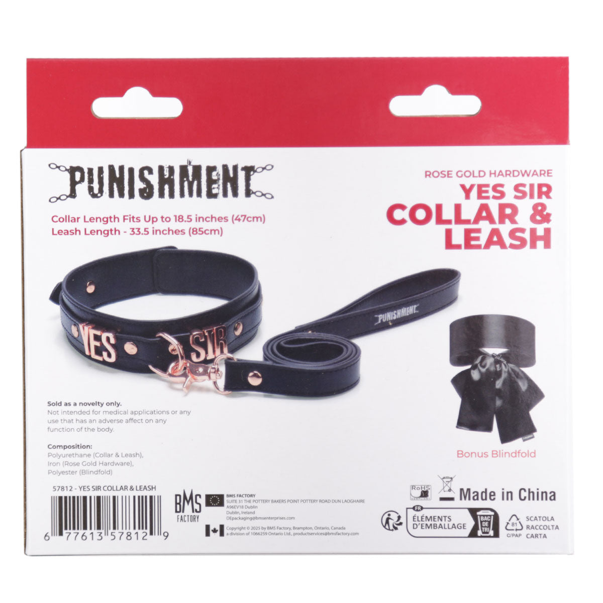 Punishment Rose Gold Yes Sir Collar & Leash