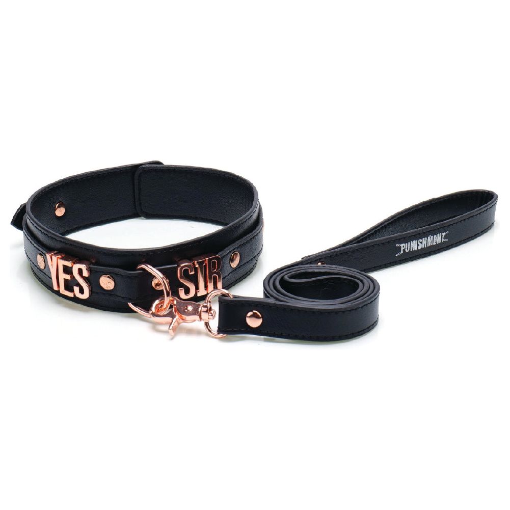 Punishment Rose Gold Yes Sir Collar & Leash