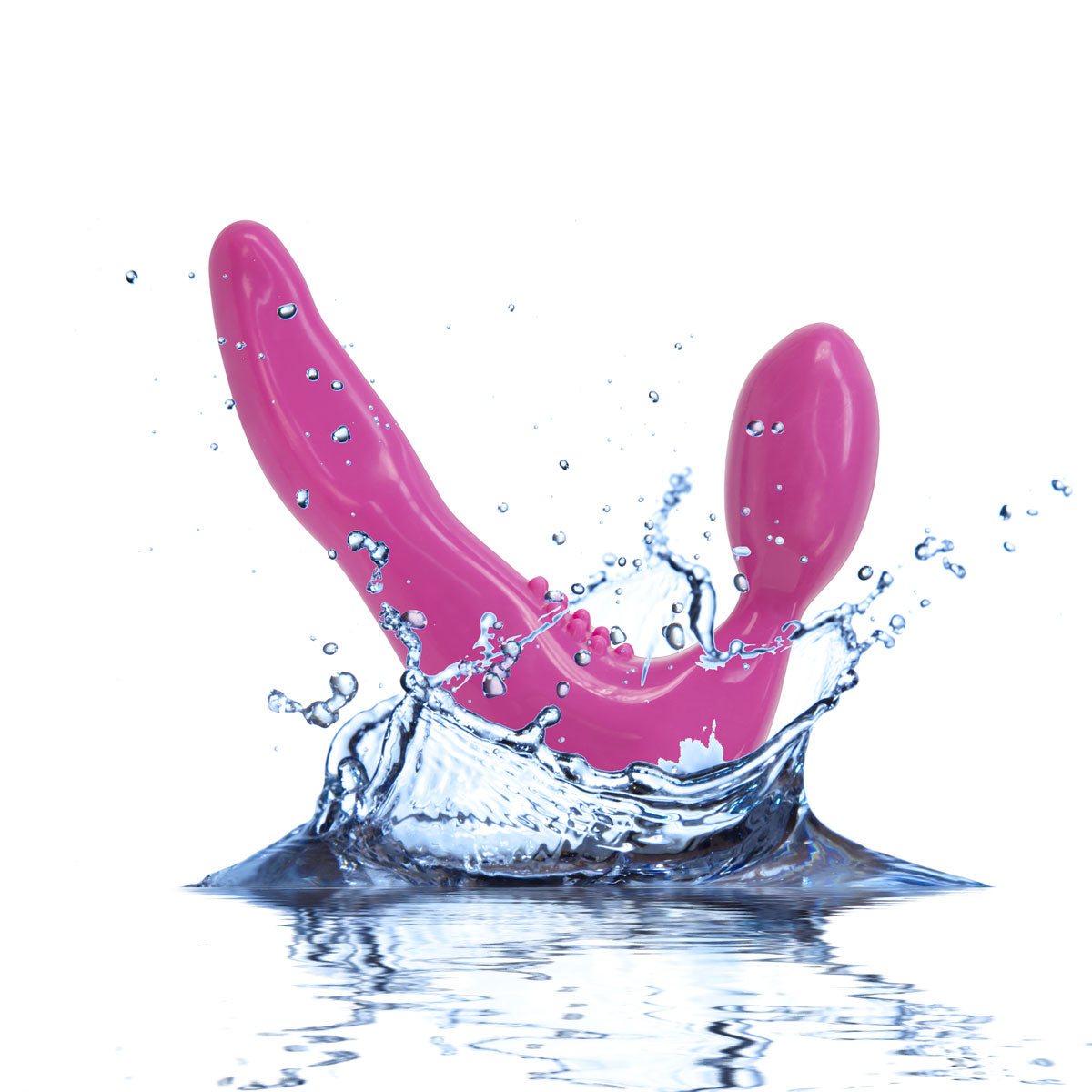 Pure Love® - Strapless Strap-On Silicone Dildo With Vibrating Bullet – Pink