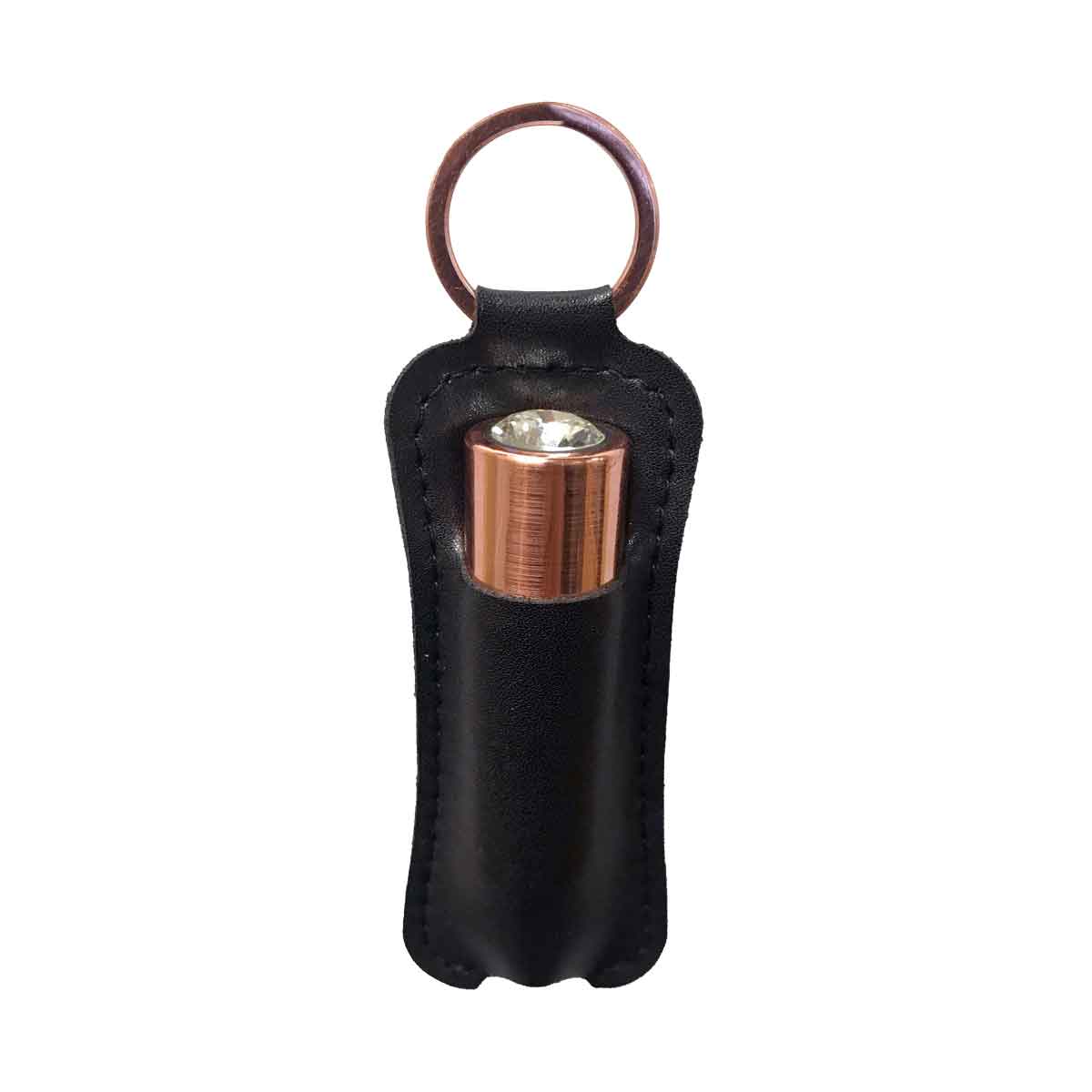 First-Class Bullet - 2.5" Bullet Vibrator with Key Chain Pouch - Rose Gold