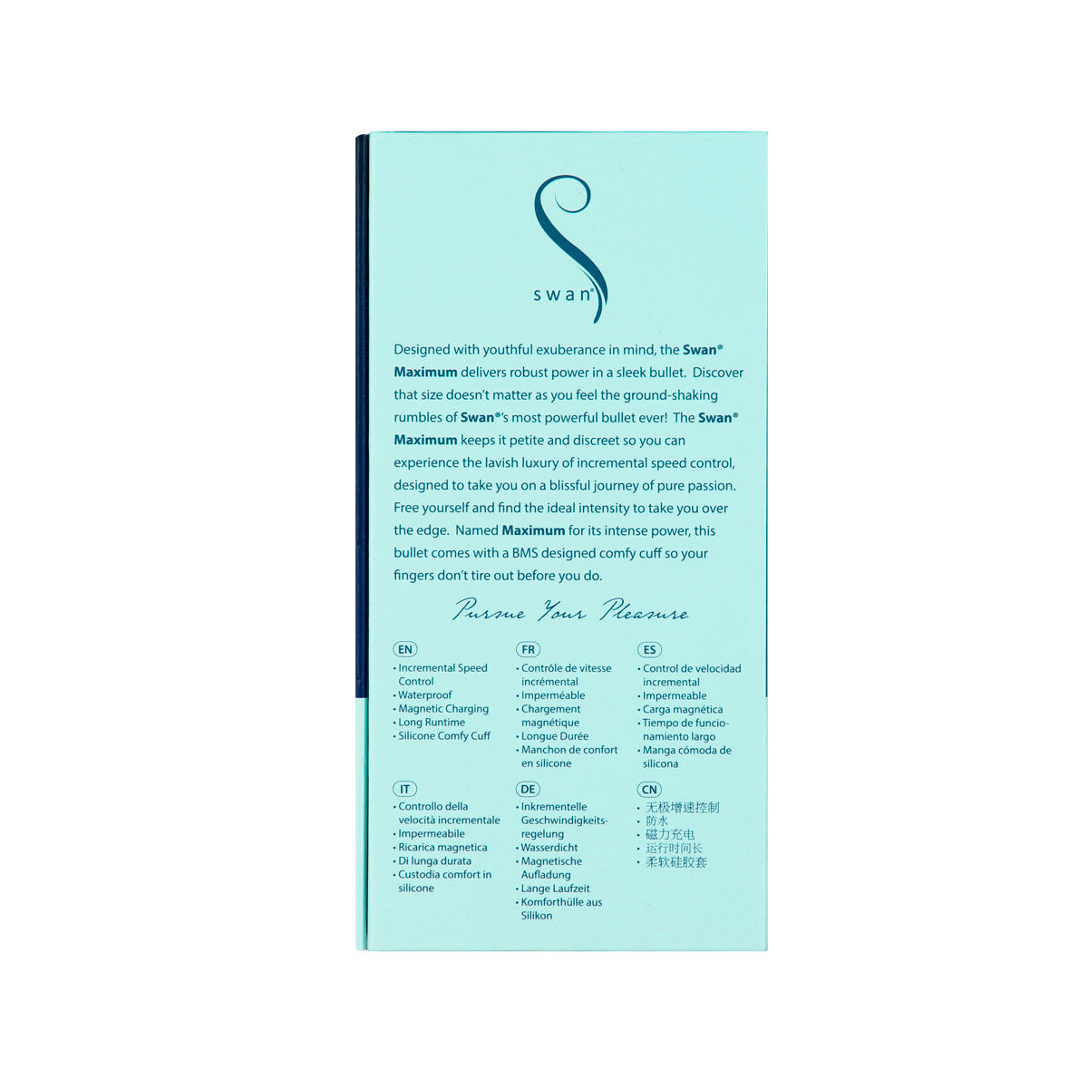 Swan® - Maximum Bullet Vibrator + Silicone Comfy Cuff – Blue