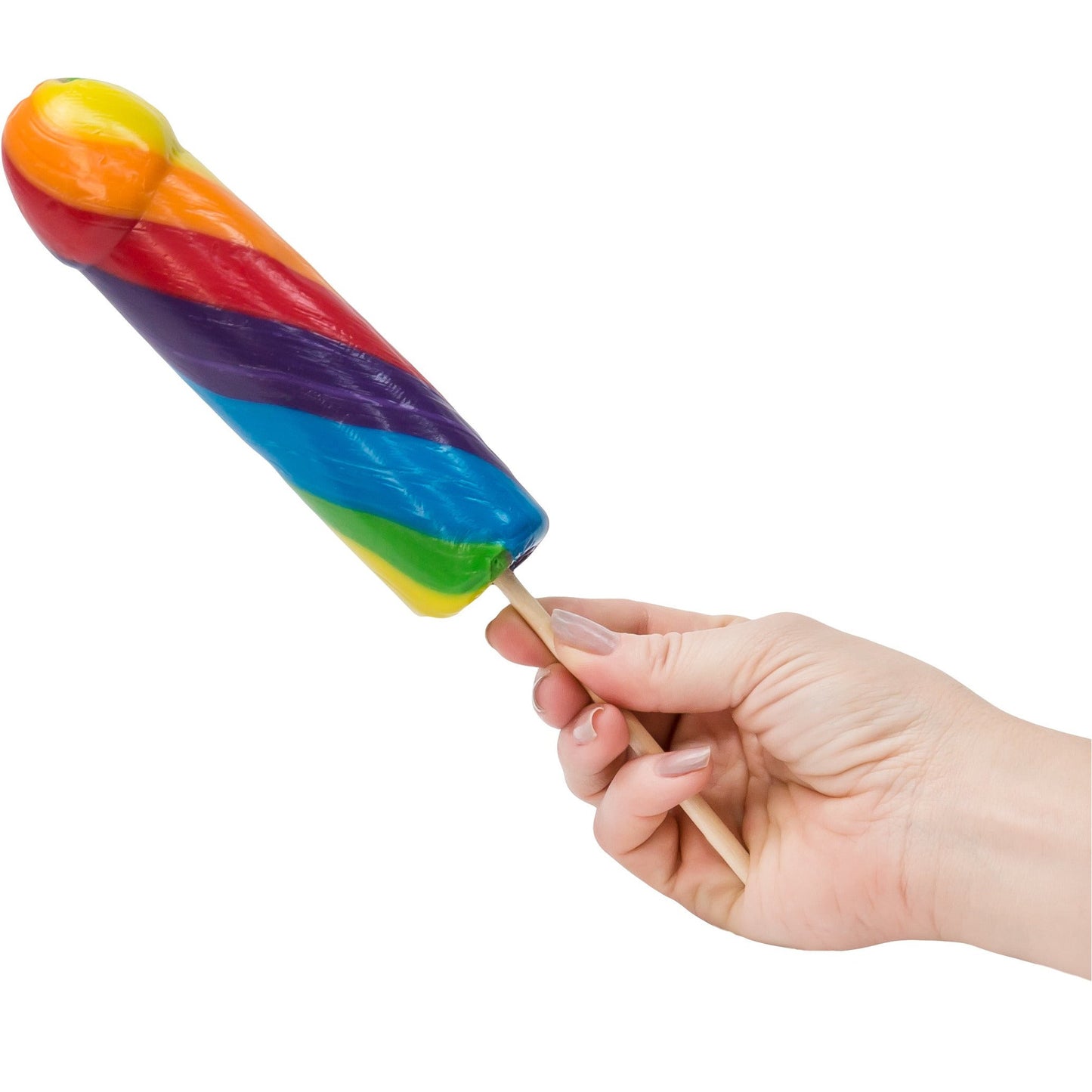 HottProducts Rainbow Jumbo Cock Pops - Display of 6