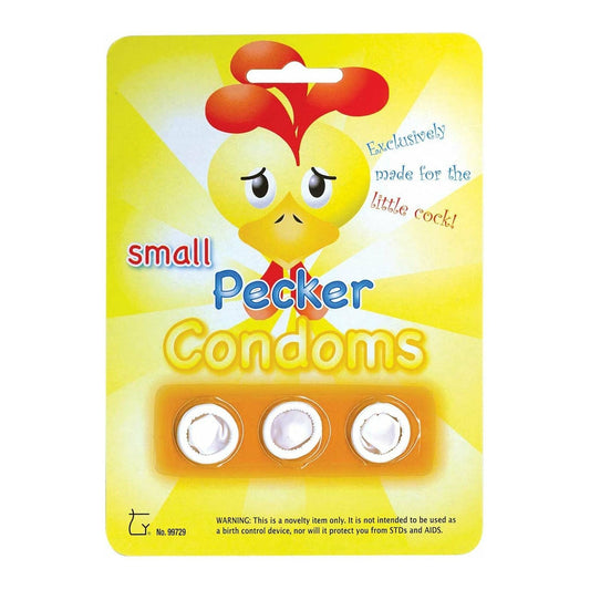 TYTF Novelty Small Pecker Condoms - 3 per Card