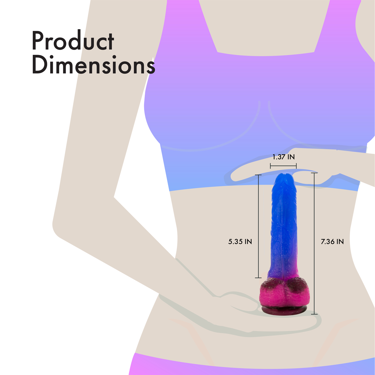 Pure Love® - Vibrating and Rotating Dildo with Remote - Cosmic