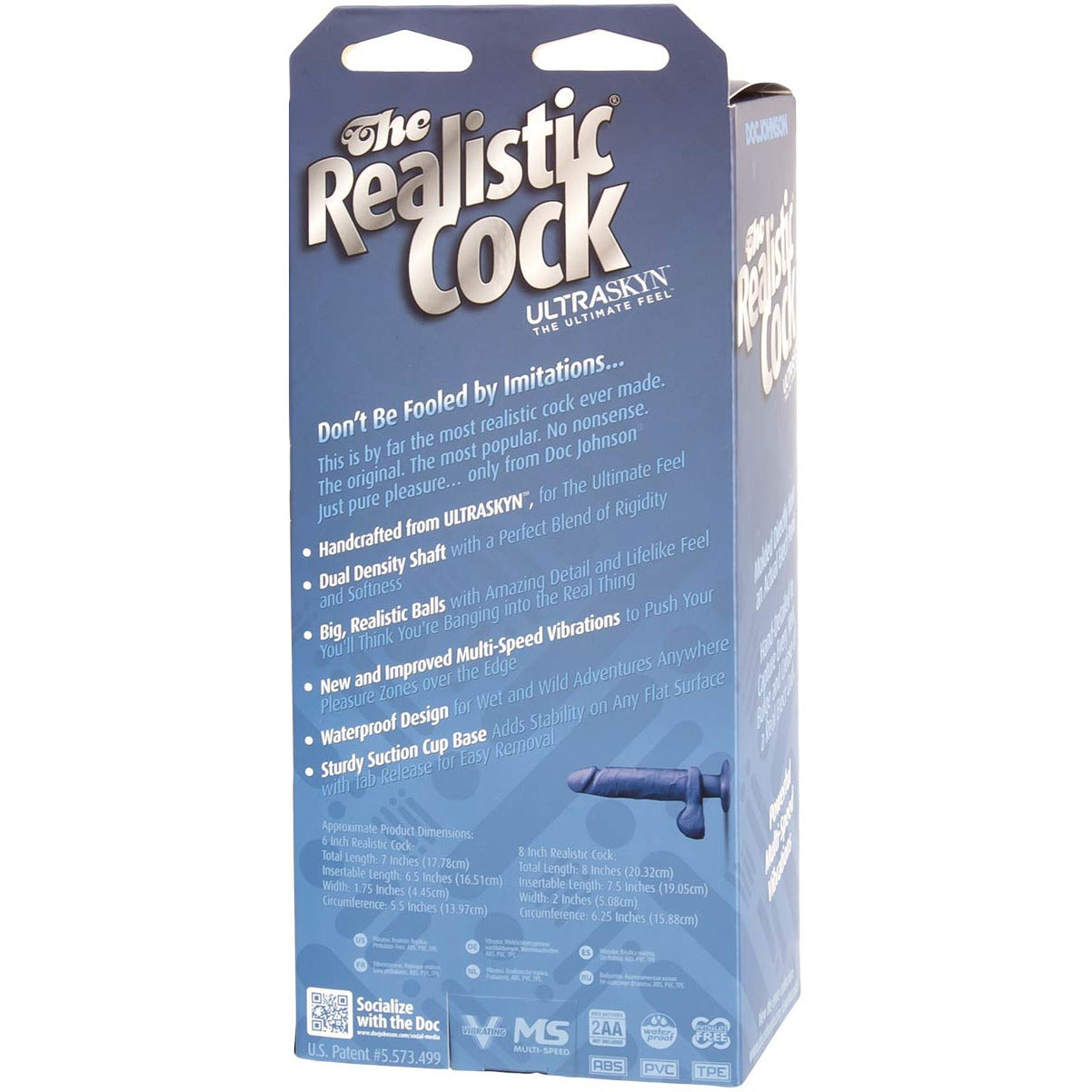 Doc Johnson The Original Realistic Cock - Flesh 8" Vibrating