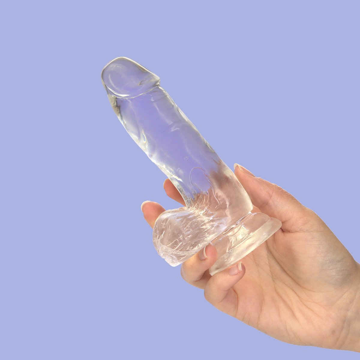 Addiction Crystal – 6" Clear Dildo with Balls
