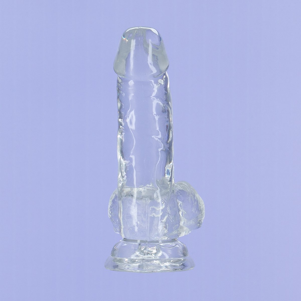 Addiction Crystal – 6" Clear Dildo with Balls