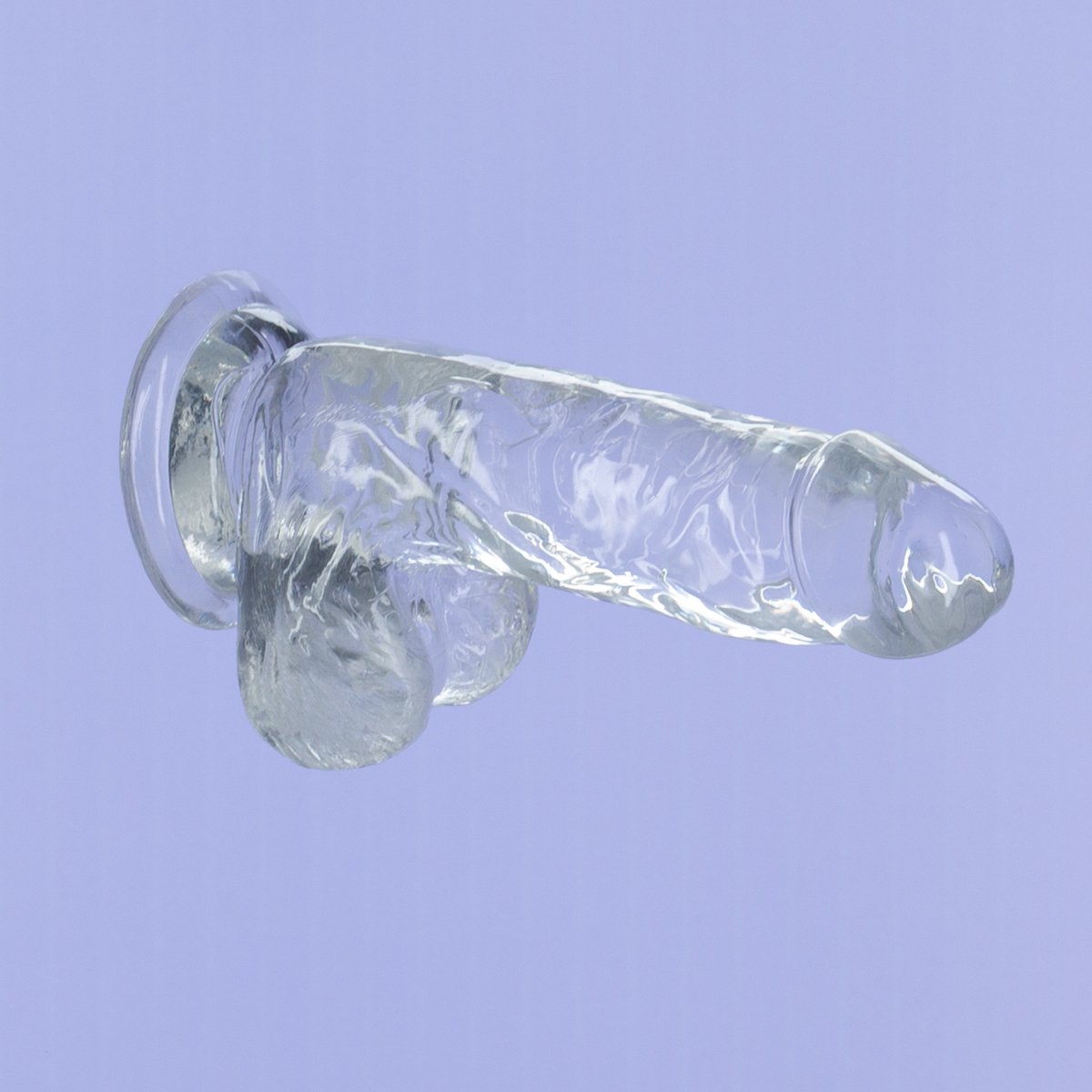 Addiction Crystal – 6" Clear Dildo with Balls