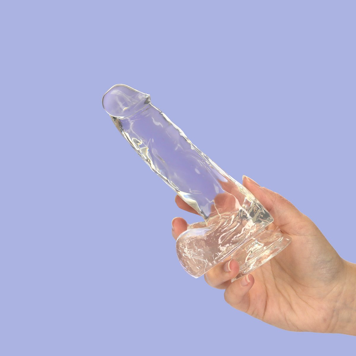 Addiction Crystal – 7" Clear Dildo with Balls