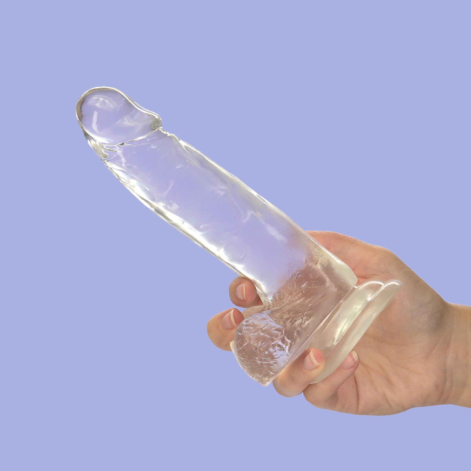 Addiction Crystal – 8" Clear Dildo with Balls