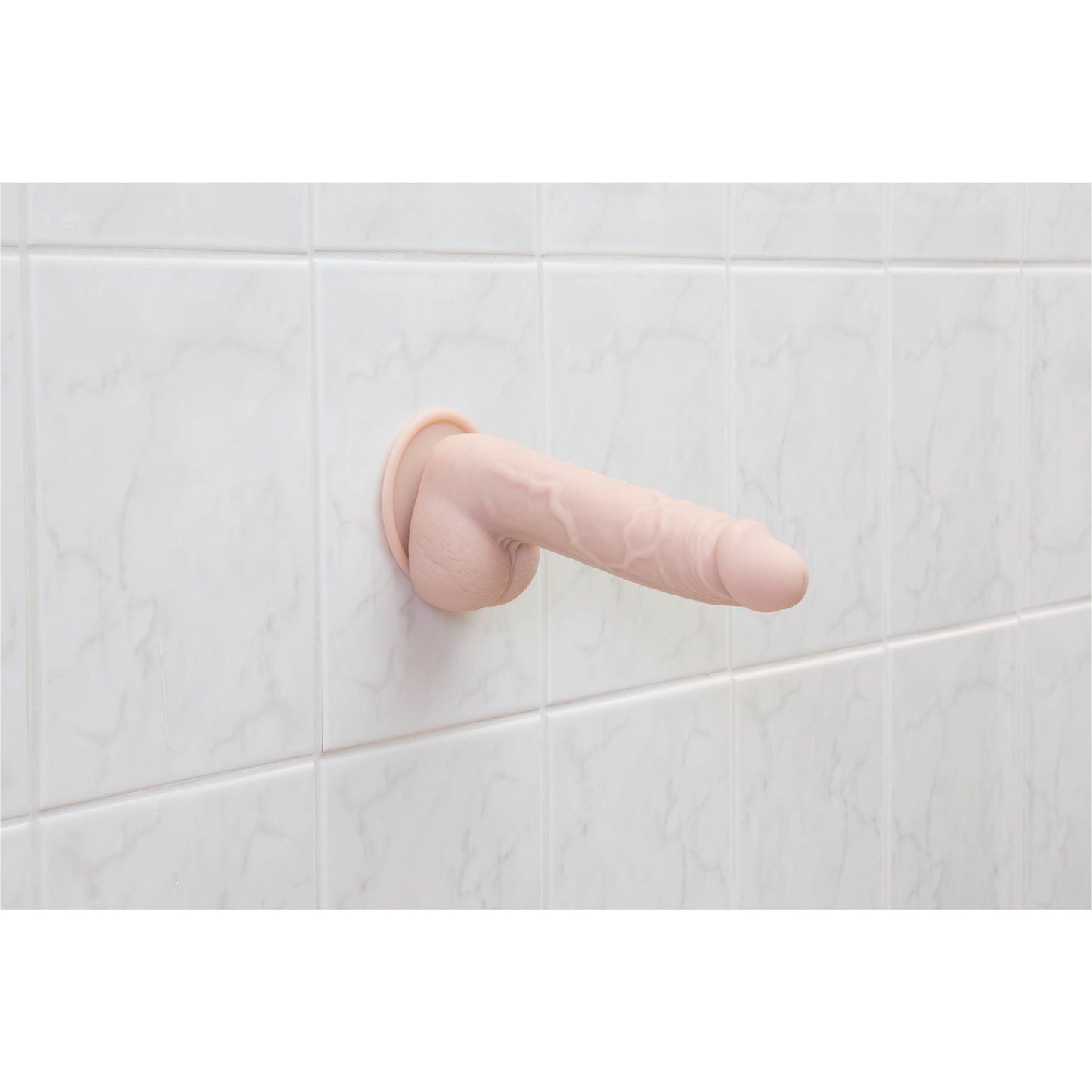 Addiction Mark 7.5" Dildo With Balls with Bullet - Beige