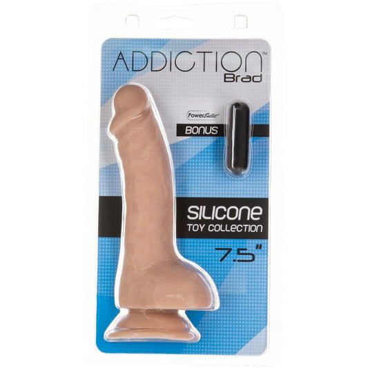 Addiction Brad 7.5" Dildo With Balls Includes Bullet