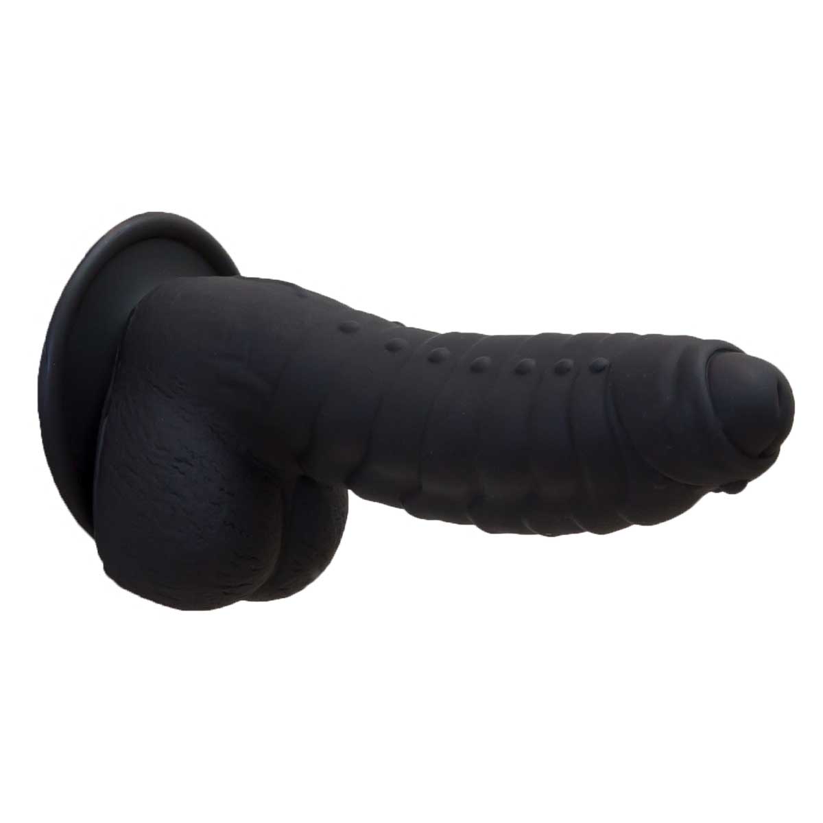Pure Love® - Fantasy Silicone Dildo With Suction Base – 7 In. – Black
