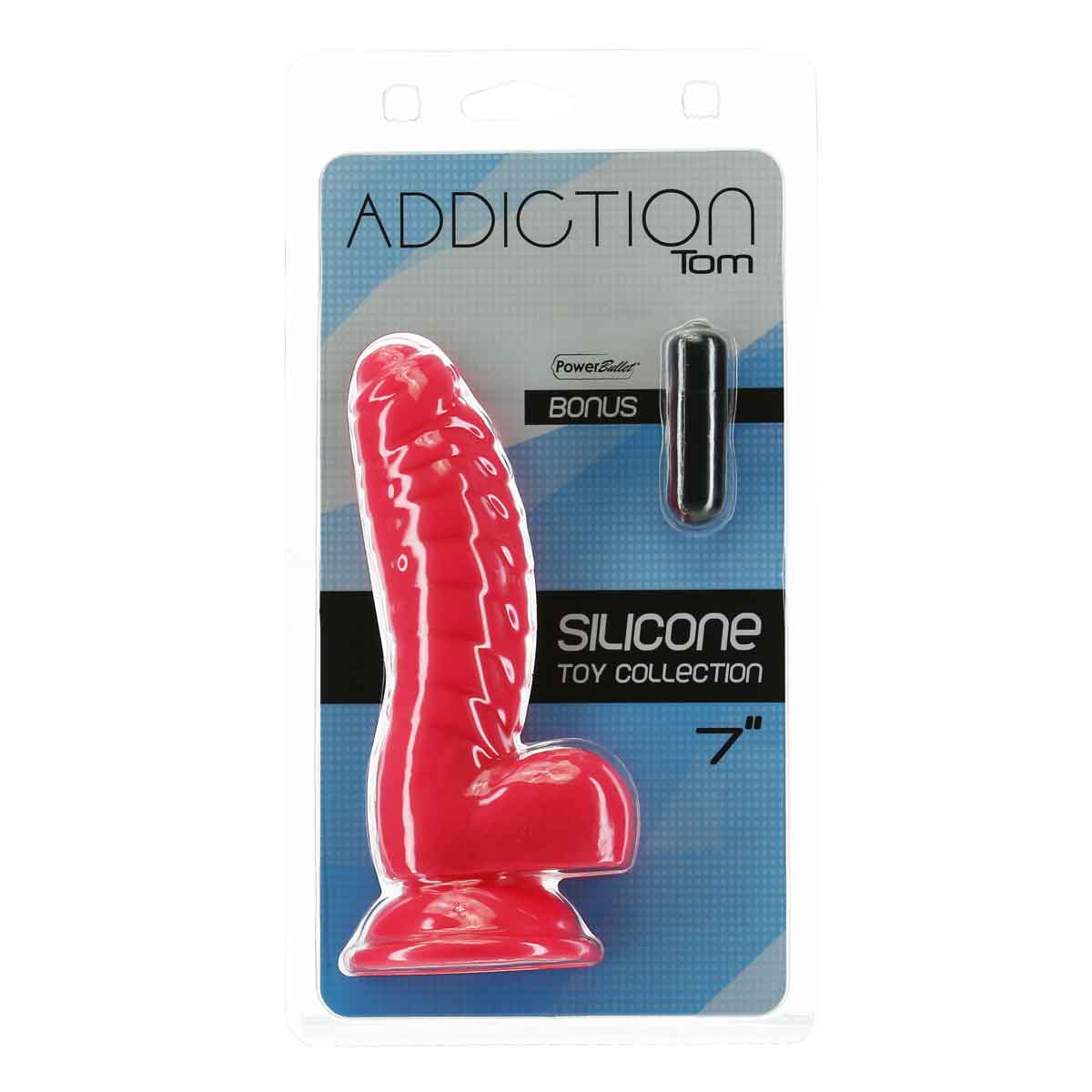 Addiction Tom 7" Dildo With Balls - Pink