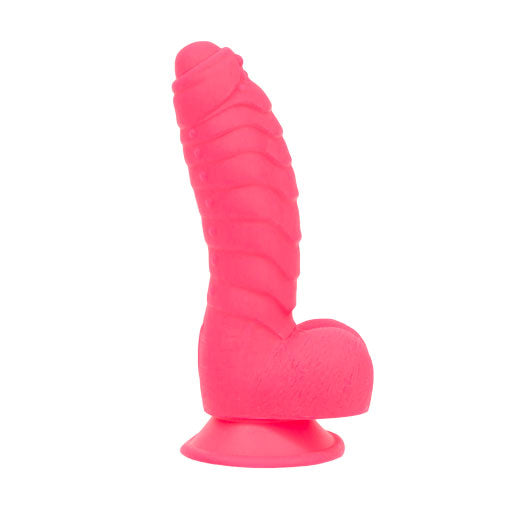 Pure Love® - Fantasy Silicone Dildo With Suction Base – 7 In. – Hot Pink